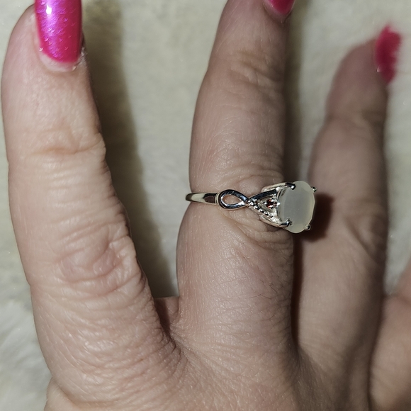 FINAL SALESz 7.25, Moonstone, Cubic Zirconia & Imitation Red Diamond Accents NWT - Picture 6 of 12